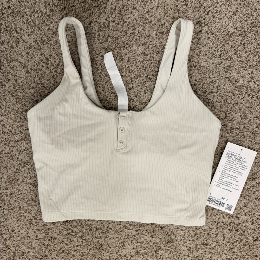 EEUC Lululemon Align Ribbed Henley Tank size 8 color Bone